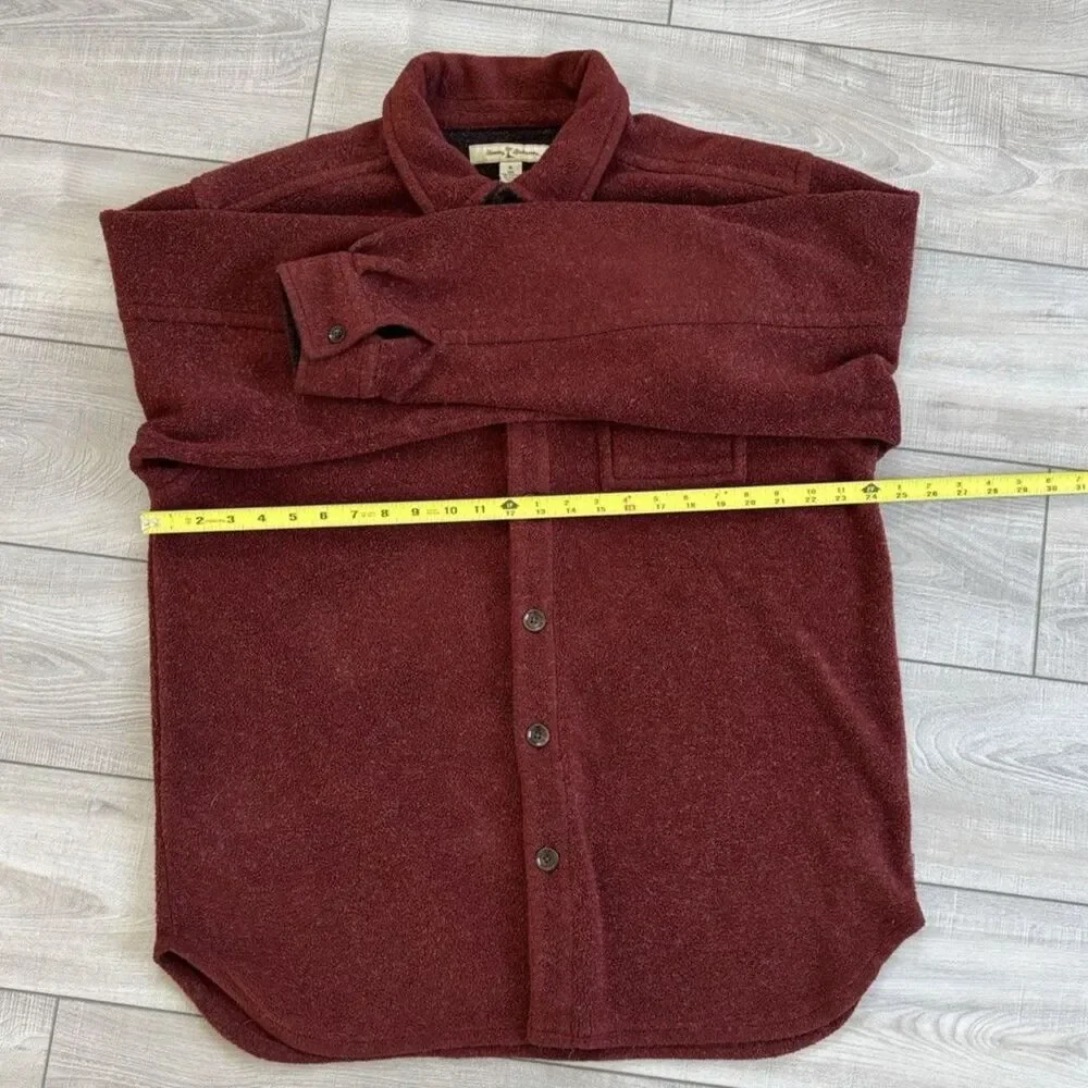Tommy Bahama Men’s‎ Long Sleeves Fleece Shirt Button Down Burgundy Size XL